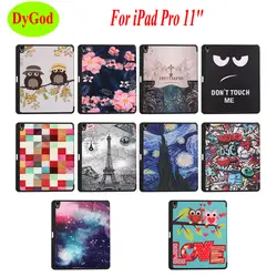 DyGod для iPad Pro 11 дюймов чехол для планшета Tri-fold флип-стенд анти-шок кожаный чехол с карандашом держатель, кожаный чехол протектор