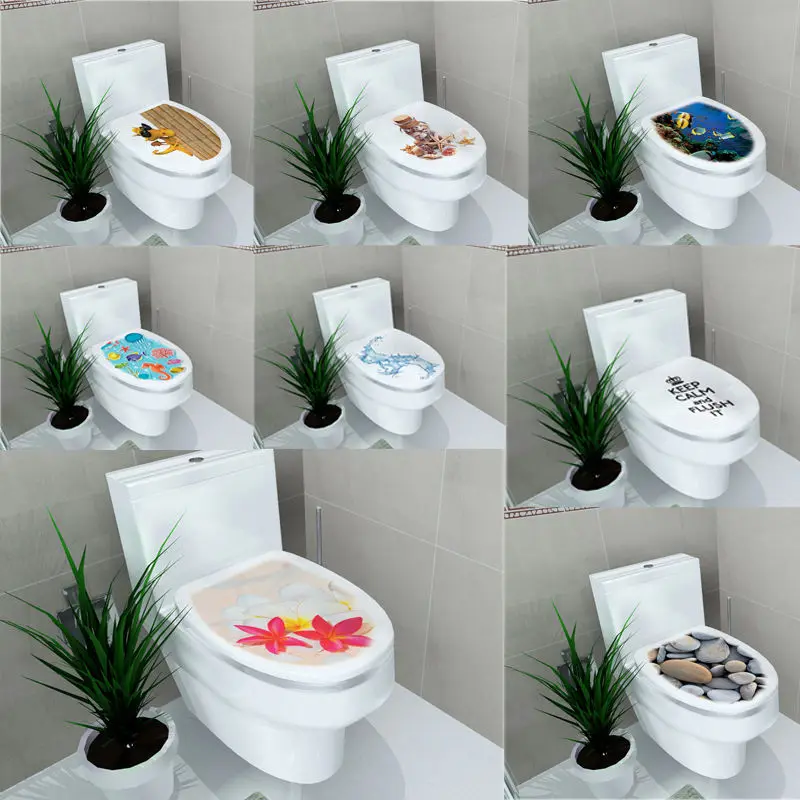 

New 3D Cartoon Toilet Stickers Wall Sticker View Vivid Bathroom Room Decal Vinyl Mural Wall Decals Art Poster Home Decor