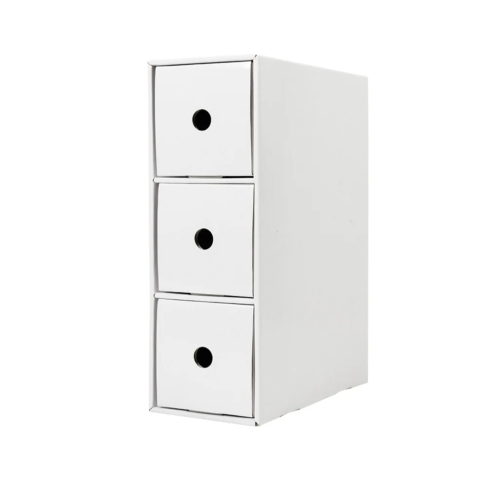 

1pc Storage Box 3 Deck Paper Desktop Drawer Type Space-saving Organizer Document Holder Stationery Container for Home Office