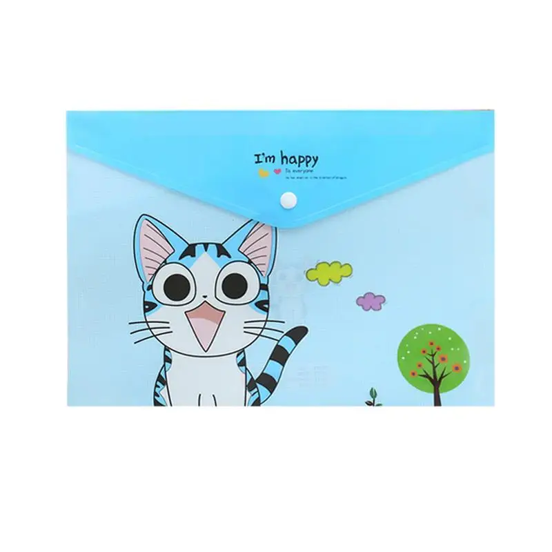 Портативный милый кот животный узор пластик A4 бумажный файловый пакет прозрачный файл папка ПВХ файл карман