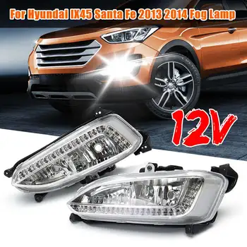 

1 Pair LED Fog Lights Daytime Running Light For Hyundai Santa Fe IX45 2013 2014 2015 Car Accessories Waterproof 12V Fog Lamp