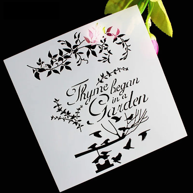 

Elegant Letters Birds Ruler Scrapbooking Plants Stamp DIY Album Decor Embossing Paper Cards Layering Stencils Rulers For Walls