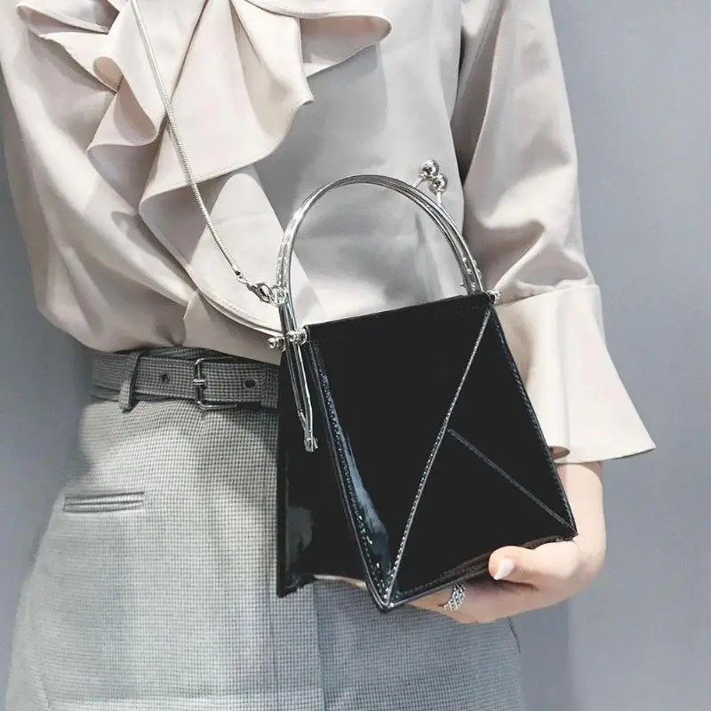 

Patent Leather Women Chain Crossbody Handbags Ladies Shoulder Small Clutch