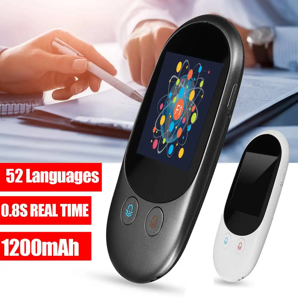 

Portable Smart Voice Translator WiFi Wireless 52Language Real Time 2-Way Translation For Business Meeting Learn Russian English