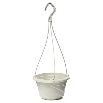 

New Hanging Flower Plant Pot Chain Basket Planter Holder Home Garden Balcony Decoration White