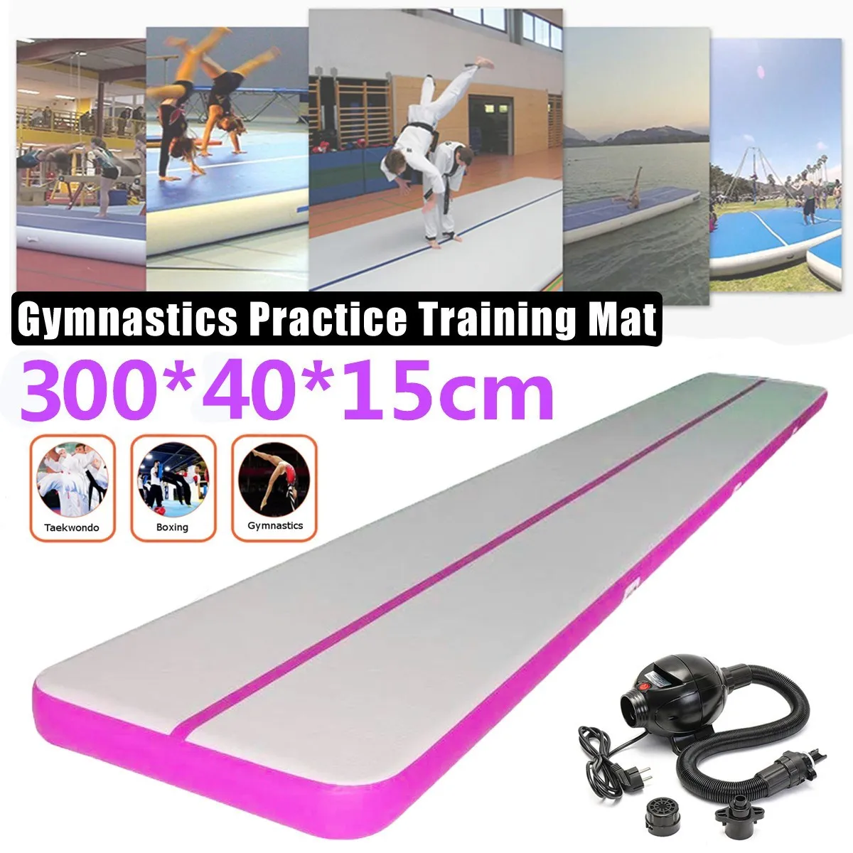 

300*40*15cm Inflatable Floating Airtrack Gymnastics Mat Air Tumbling Inflatable GYM Air Track Mat