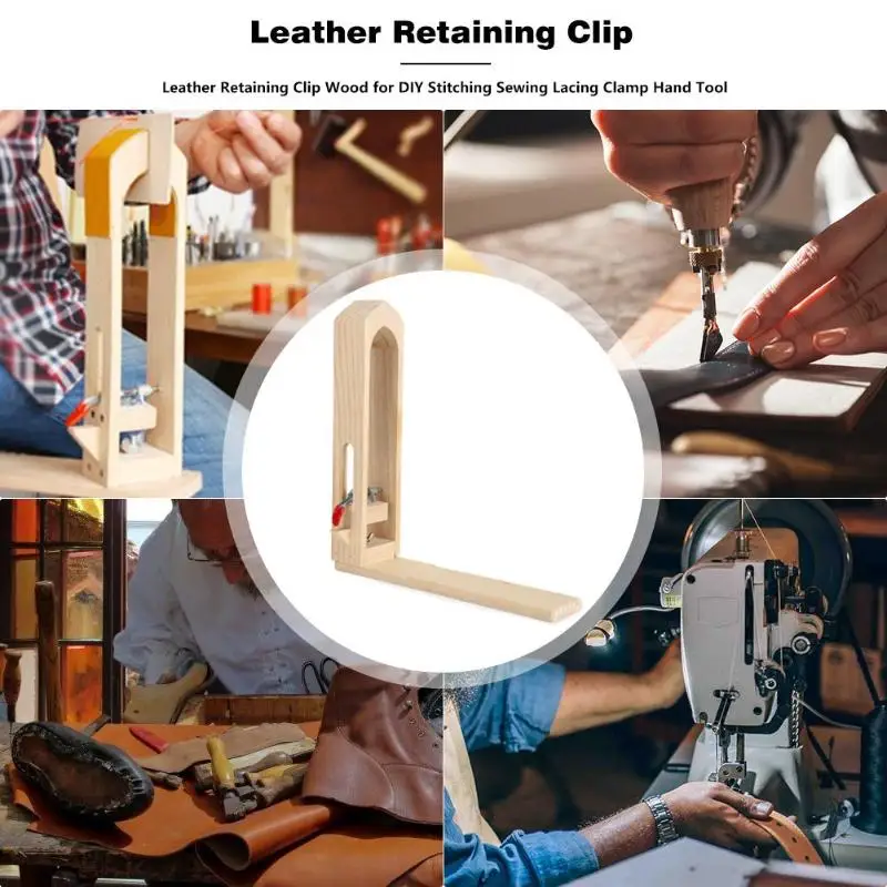 

Leather Retaining Clip Wood Table Desktop for DIY Stitching Sewing Lacing Treatments Craft Pony Horse Clamp Hand Tools