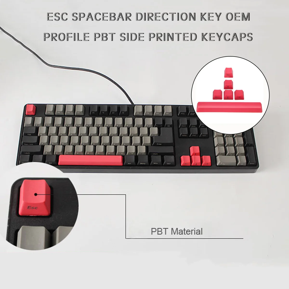

6 Key ESC+Spacebar+Direction Key Caps Translucent Mechanical Keyboard KeyCap For Cherry MX Gaming Keypad Switch