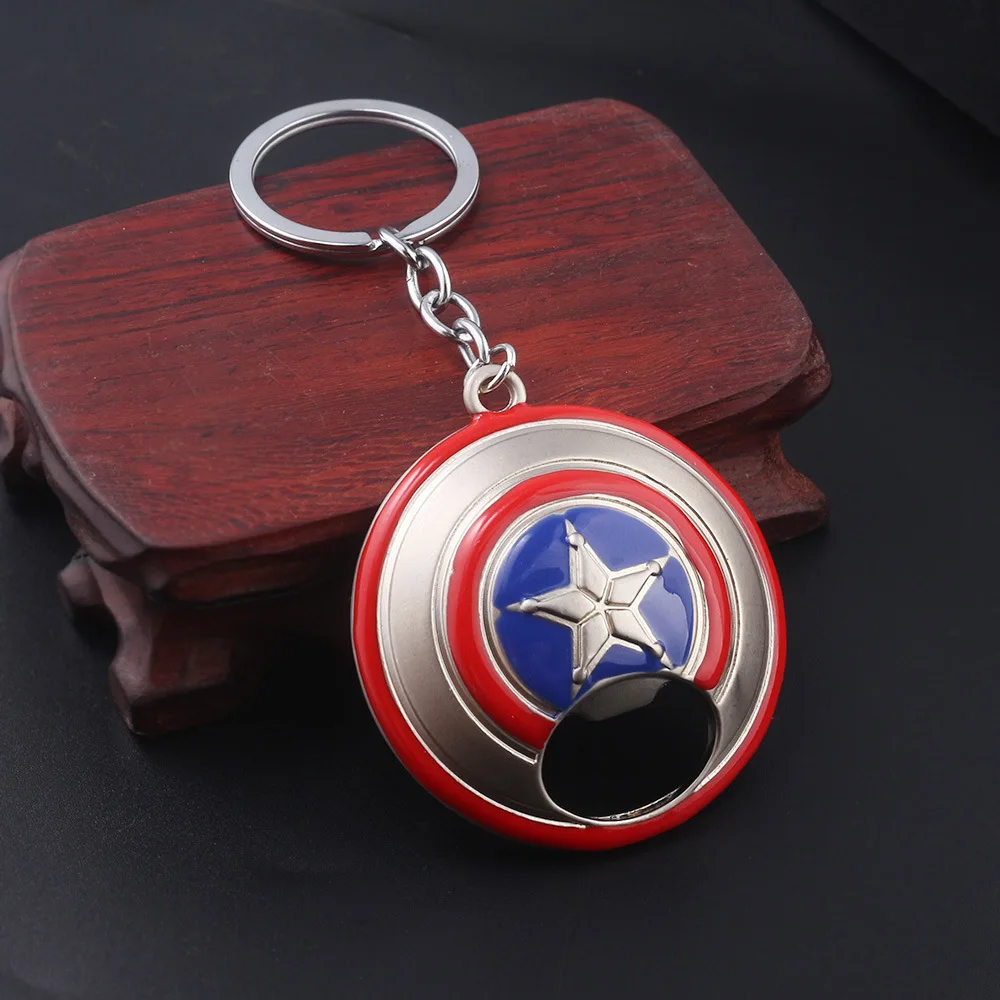 

New Captain America Shield beer bottle opener keychains Key Buckle Avenger Alliance Marvel Key Buckle Bottle Opener drop ship