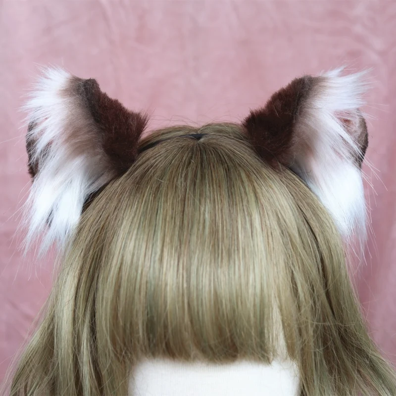 手作業動物耳の毛のフープマペット猫耳帽子ガール女性パーティーヘア 手作業動物耳の毛のフープマペット猫耳帽子ガール女性パーティーヘア