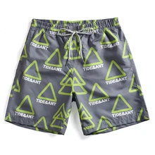 Новейшая модель; Для мужчин серфингиста для мужские пляжные шорты, брюки для мальчиков, зеленый Треугольники пляжные шорты с рисунком плавательные шорты для мужчин по колено брюки