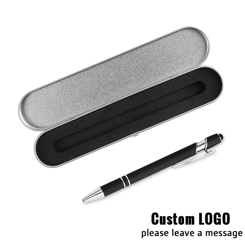 1pc Free Custom Logo Metal Multifunction Handwriting Touchscreen Ballpoint Pens Capacitive Touch Press Ballpoint Pens With A Box