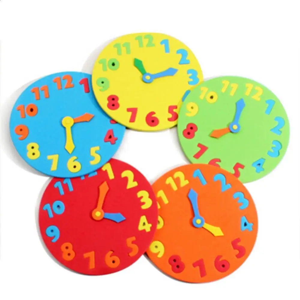 

Interactive Parenting Jigsaw Clock Learning clock children's Fabric Puzzle 1Piece toys eva DIY Handicraft educational Kids