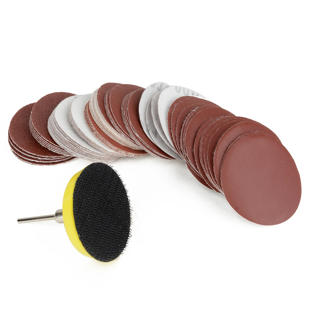 60pc/set 1/4'' Sander Disc Sanding Disk Sand Paper with 50mm Abrasives Hook & Loop Backer Plate for Polishing Cleaning Tools 60pc/set 1/4'' Sander Disc Sanding Disk Sand Paper with 50mm Abrasives Hook & Loop Backer Plate for Polishing Cleaning Tools