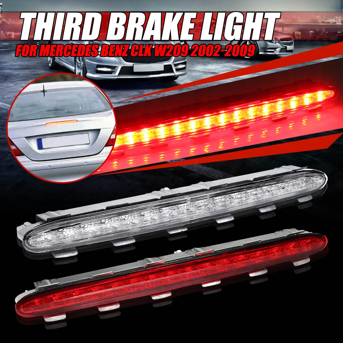 

Universal Car Auto Red LED Rear Roof Third Brake Light Stop Lamp For Mercedes For Benz CLK W209 2002-2009 A2098200156 2098200156