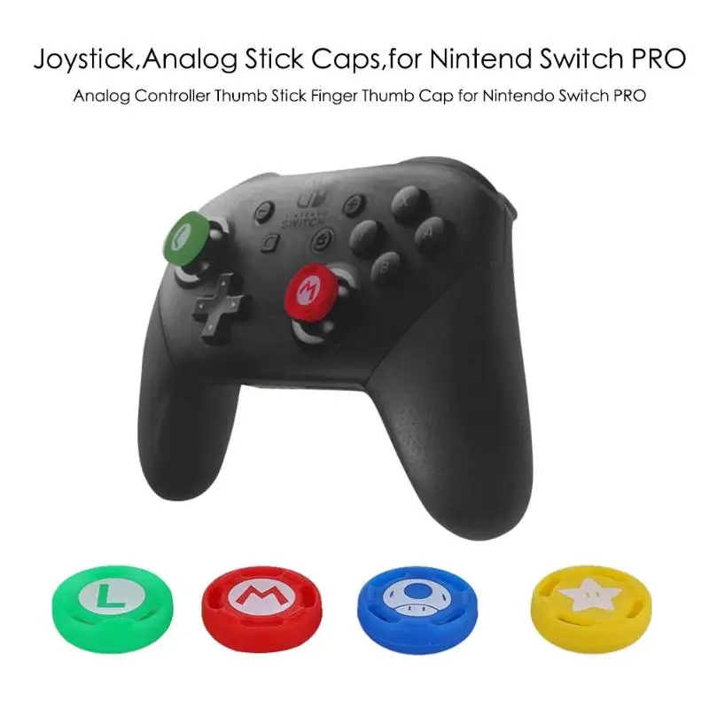 

VKTECH 4pcs Silicone Joystick Cap Analog Stick Button Caps Covers Sticks Skin for Nintend Switch PRO Controller Accessories