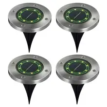 4 шт. водонепроницаемый IP67 8 светодиодный солнечный подземный светильник из нержавеющей стали солнечный подземный светильник уличный светильник для сада