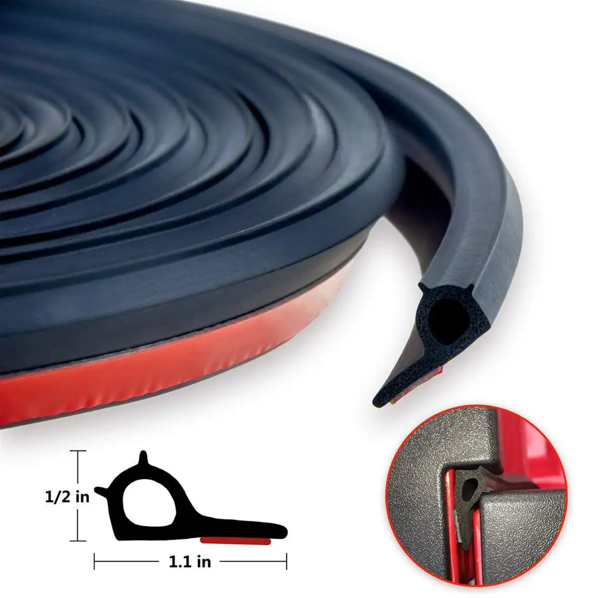  5M Adhesive Universal Weather Stripping Pickup Truck Bed Rubber Tailgate Seal Kit Tailgate Cover So