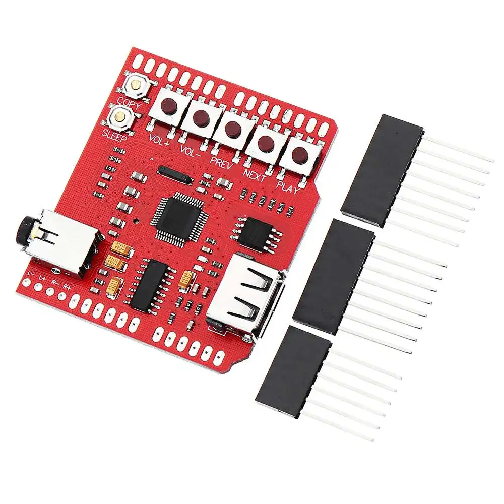 LEORY USB SD MP3 щит для Arduino плеер Плата расширения модуль|Аксессуары плееров и
