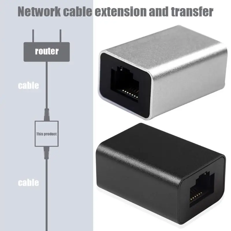 Алюминий Cat6 RJ45 8P8C муфта Женский Сетевой удлинитель в линии адаптер черный/серебристый ноутбук маршрутизатор передачи инструмент