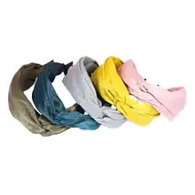 5 шт. обруч для волос Твердые Цвет лубочный крест повязка с бантом для волос аксессуары, лента для волос для макияжа каждый день принимайте душ Применение умывание