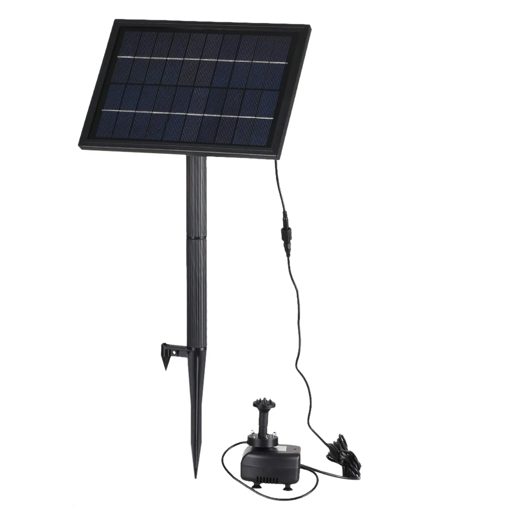 

10V 5W Solar Powered Brushless Water Pump Built-in Storage Battery Submersible Pet Pump Fountain Garden Pond 200L/H Lift 150cm