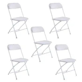 

5pcs Portable Folding Dining Chairs Backrest Outdoor Patio Chair Indoor Dining Garden Party Beach Camping Chair