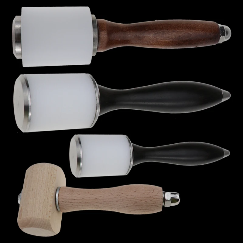 

Wood Handle Leather Cutting Hammer Metal Sculpture Carving Leather Hammer DIY Cowhide Punch Tool Leather Craft DIY Hand Tool