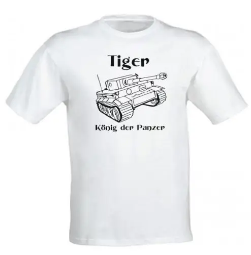 Men T Shirt 2018 Summer 100% Cotton Casual Short Sleeve Tops Tee Panzer Tiger Tank Wehrmacht Germany O-Neck | Мужская одежда