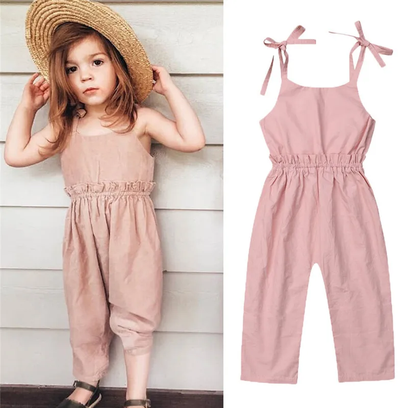 Toddler Kid Baby Girl free shopping clothes Summer Strap Ruffle cotton Romper off shoulder casual sleeveless Playsuit one pieces
