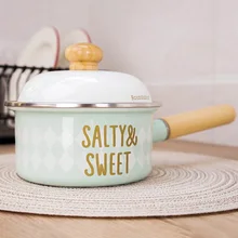 Фарфор в японском стиле эмаль одиночный детский молочный суп горшок рисовая паста овсяная кастрюля для тушения утолщенная газовая, индукционная плита общего назначения