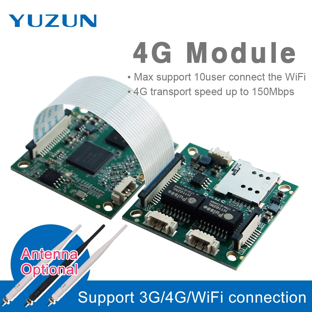 

3G 4G WiFi module for cctv camera Double dual ethernet network interface net port gsm router board with sim card slot