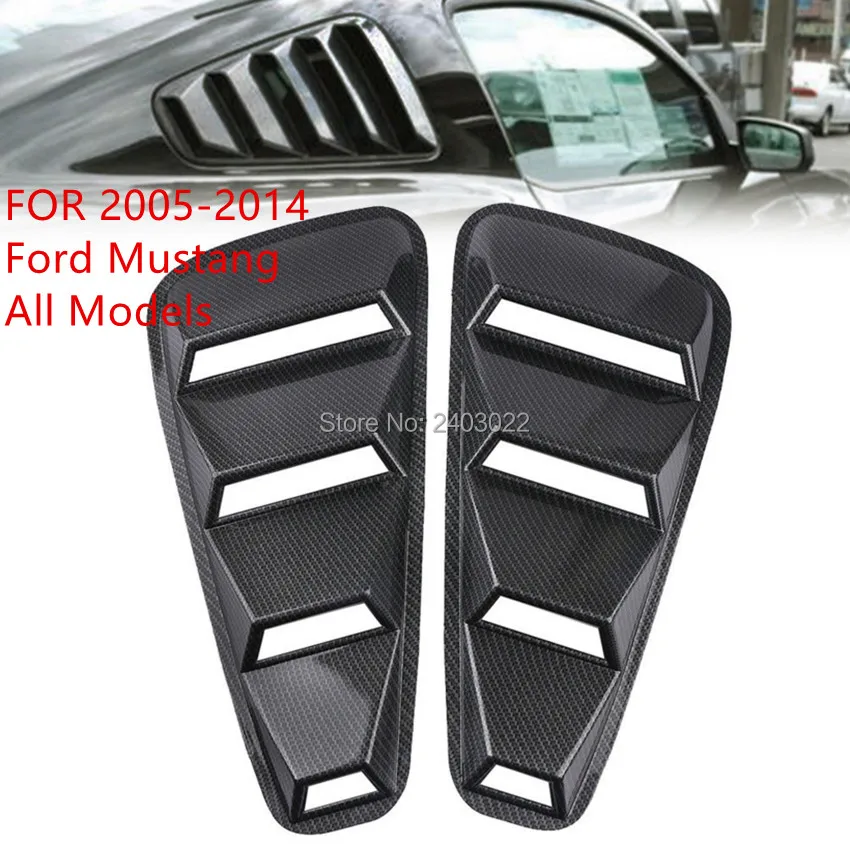 

For Ford Mustang 1/4 Quarter Side Window Louvers Scoop Cover Vent 2005-2014