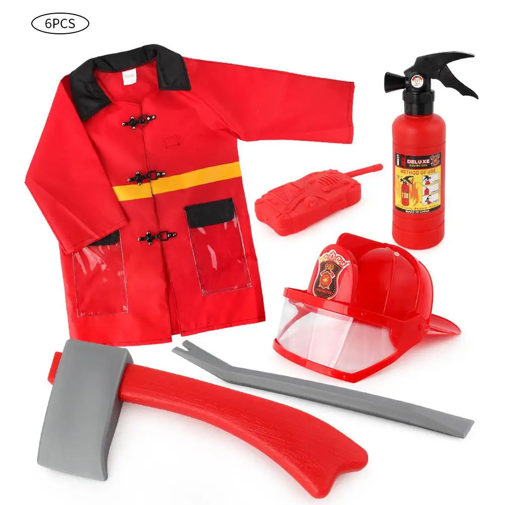 Детская игрушка пожарная шапочка огнетушитель водяной пистолет пожарный игровой костюм водостойкая Пожарная служба сценическое шоу реквизит детская игрушка