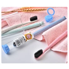 Симпатичная пшеничная соломенная зубная щетка для ухода за полостью рта бамбуковый уголь Мягкая Щетина зубная щетка для взрослых зубная щетка