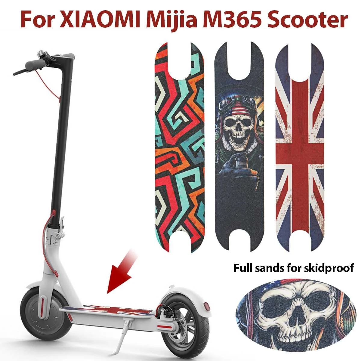 DIY سكوتر دواسة مسند الشريط الصنفرة ملصقات ل XIAOMI Mijia M365 سكوتر كهربائي لوح التزلج المضادة للانزلاق قبضة أشرطة