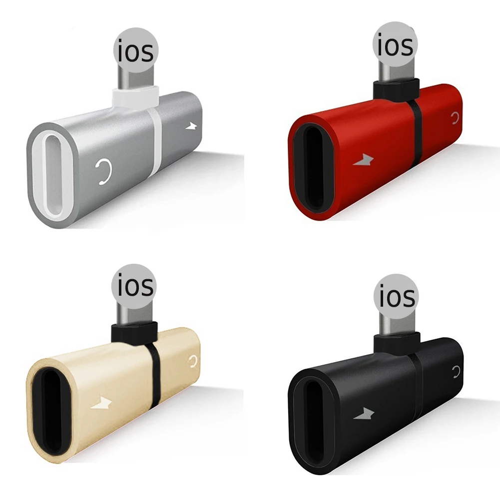 2 in 1 Audio Adapter For iPhone 7 8 Plus X Connector Splitter Charger Headphone Adapter For Jack to Earphone AUX Cable #20