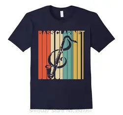 Новая модная мужская футболка с коротким рукавом, хлопковые футболки в винтажном стиле, футболка с изображением баса кларнета