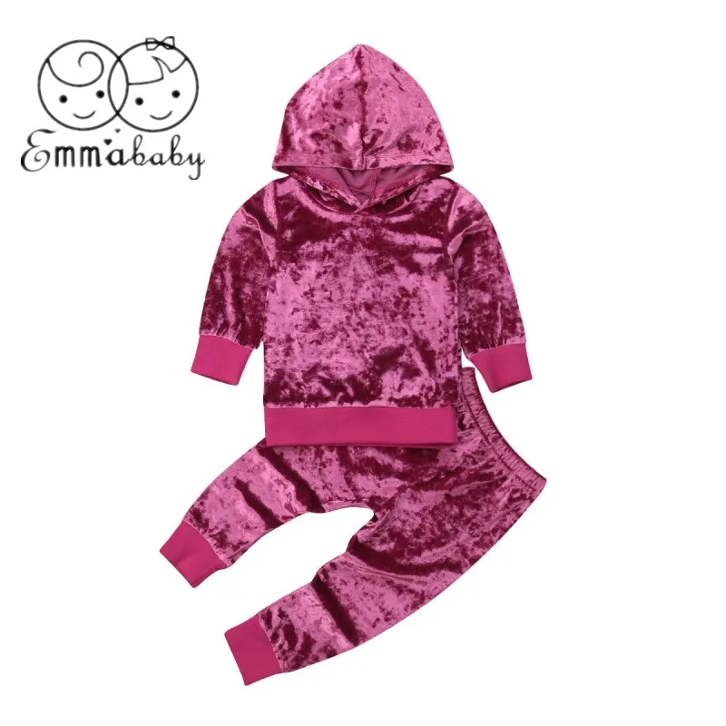 

2019 Emmababy New Toddler Kid Baby Girl Clothes Outfit Long Sleeve Hoodie T-shirt Top Long Pants