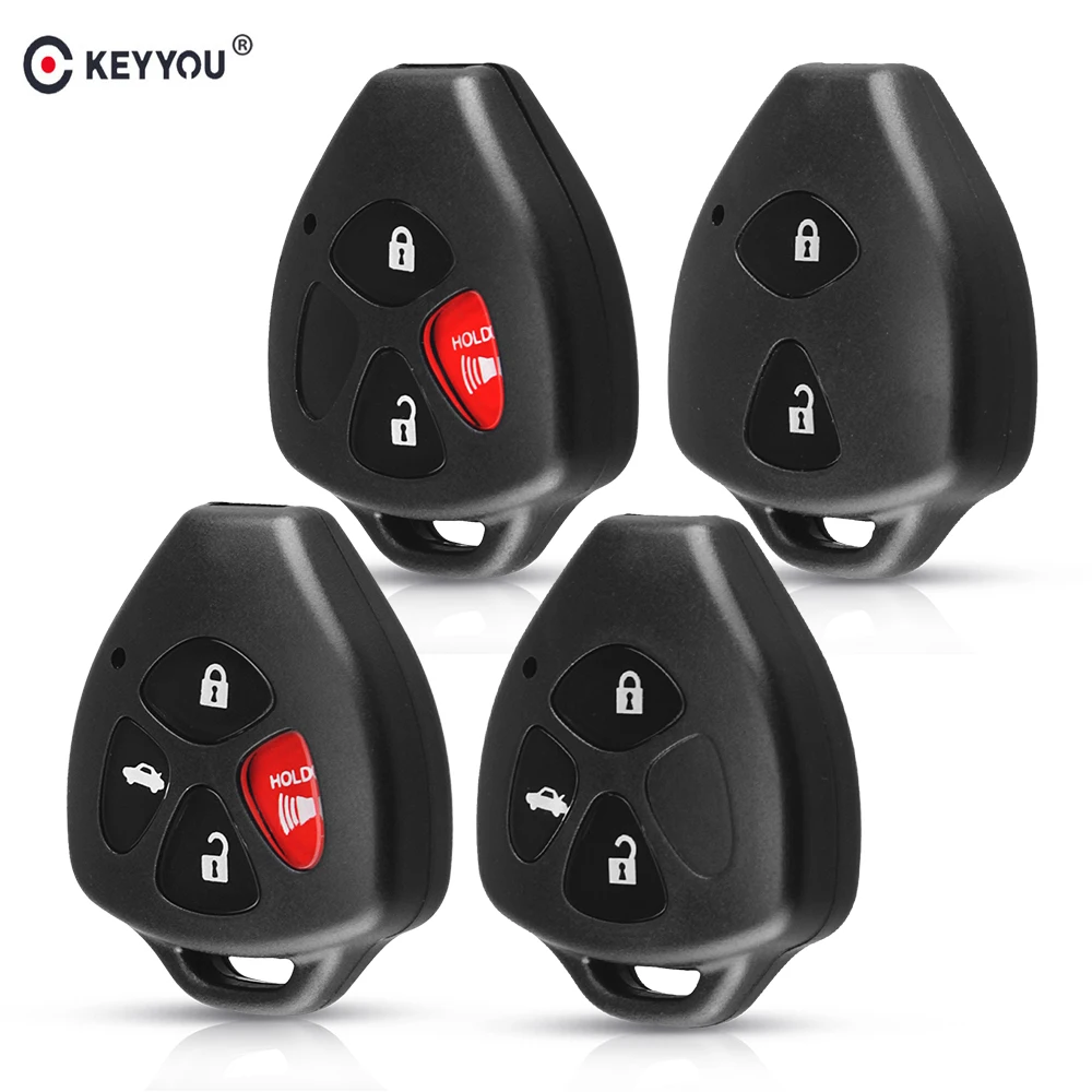 

KEYYOU 2/3/4 Buttons Car Remote Key Case Shell For Toyota Camry Corolla RAV4 Avalon Venza 2007 2008 2009 2010 2011 Key No Blade