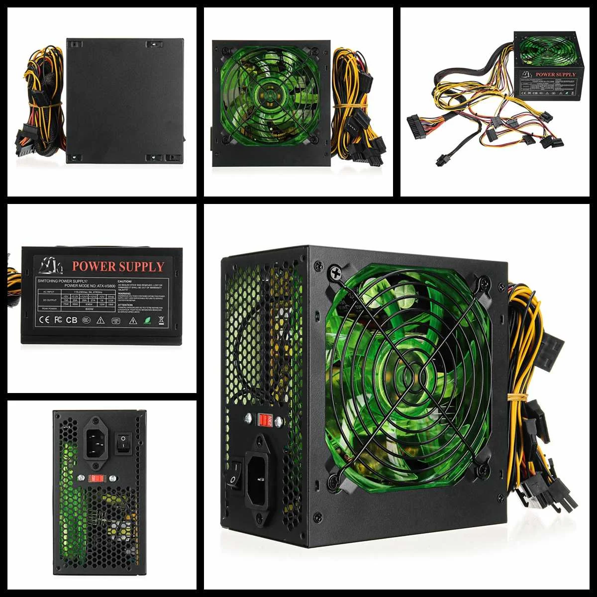 110 ~ 220 V 800 W PC امدادات الطاقة 12 سنتيمتر LED مروحة كاتمة للصوت مع ذكي درجة الحرارة التحكم إنتل AMD ATX 12 V ل كمبيوتر مكتبي
