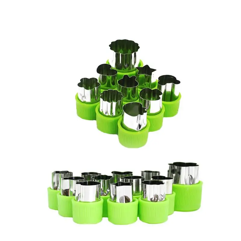 

Vegetable Cutters Set Stainless Steel Fruit Cutter Mini Flower Star Fruit Shaped Mold With Protection Handle