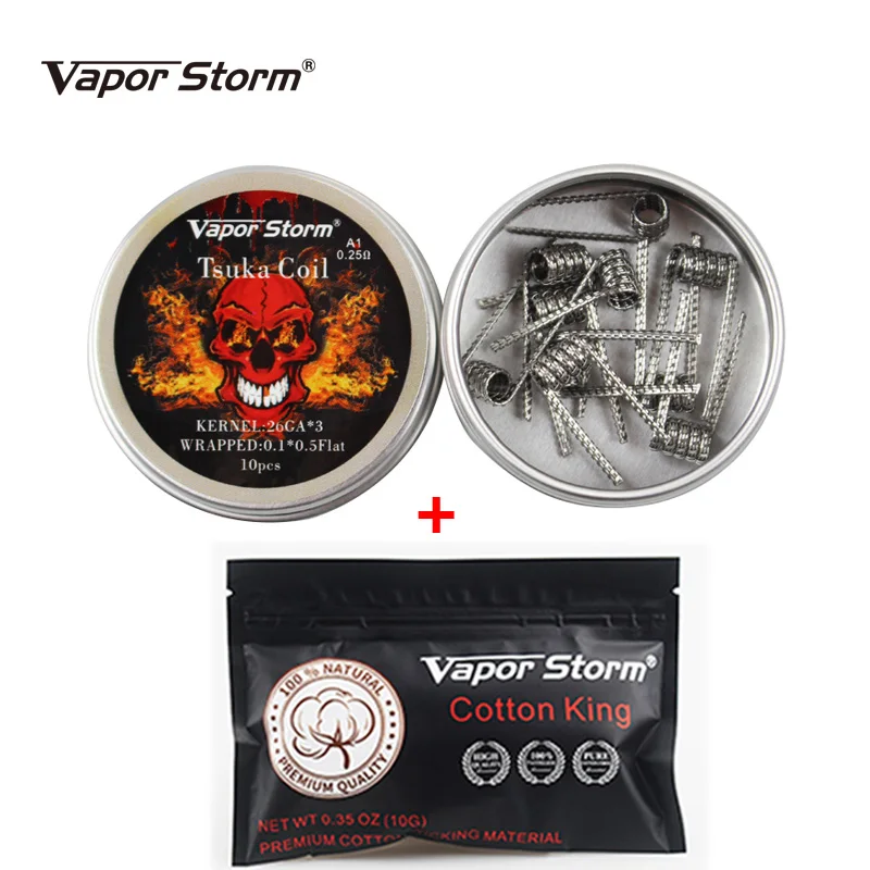 

Vapor Storm A1 Fancy Prebuilt Coils + Cotton Electronic Cigarettes Heating Core Torch Juggernaut Clapton RDA Resistance Wires