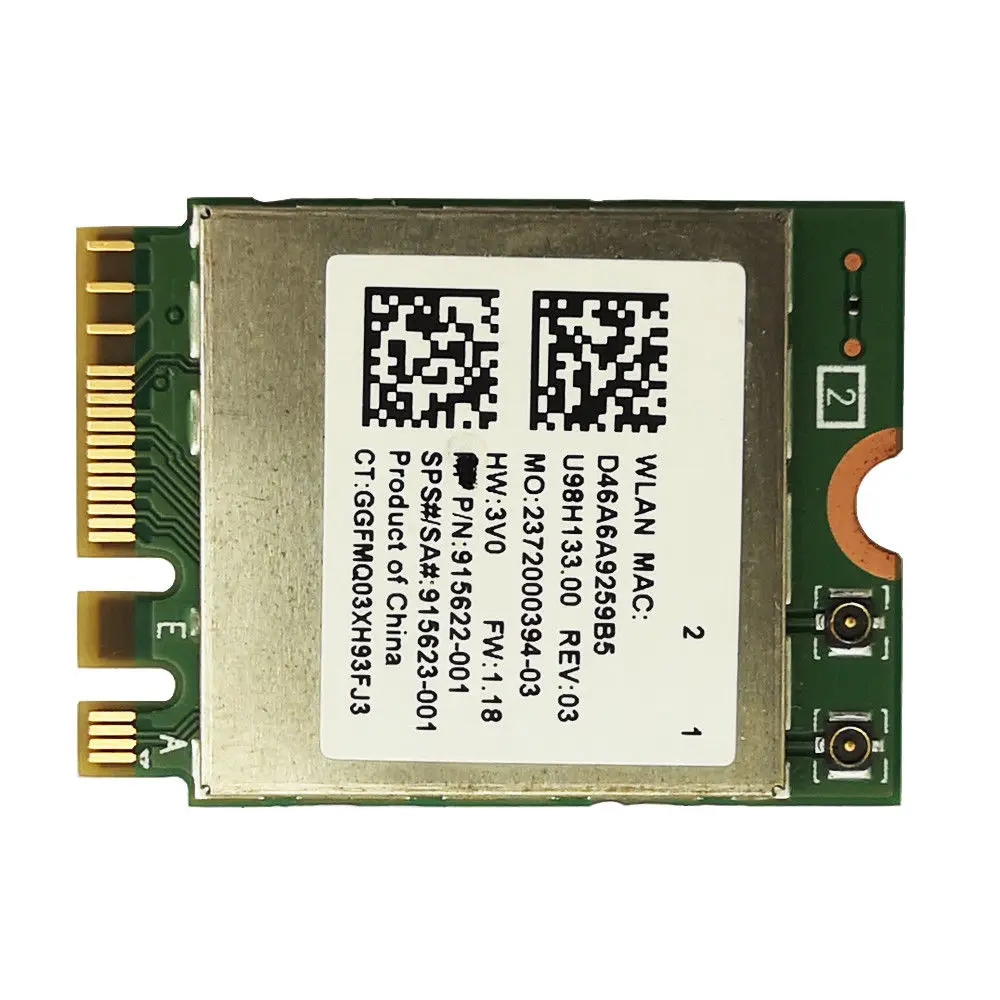 Realtek RTL8822BE IIEEE802.11AC/A/B/G/N WiFi + Bluetooth4.1 NGFF плата Wireless WLAN Card 2 4G/5GHz sps :915623 001|Сетевые карты| |