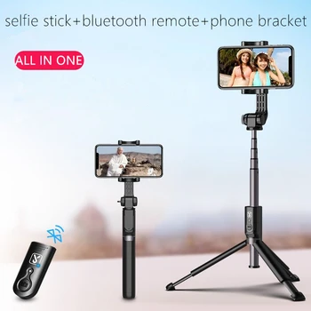 

aluminum bluetooth remote selfie stick,all in one,Foldable Tripod Bluetooth With Wireless Shutter,phone bracket,up to 90cm