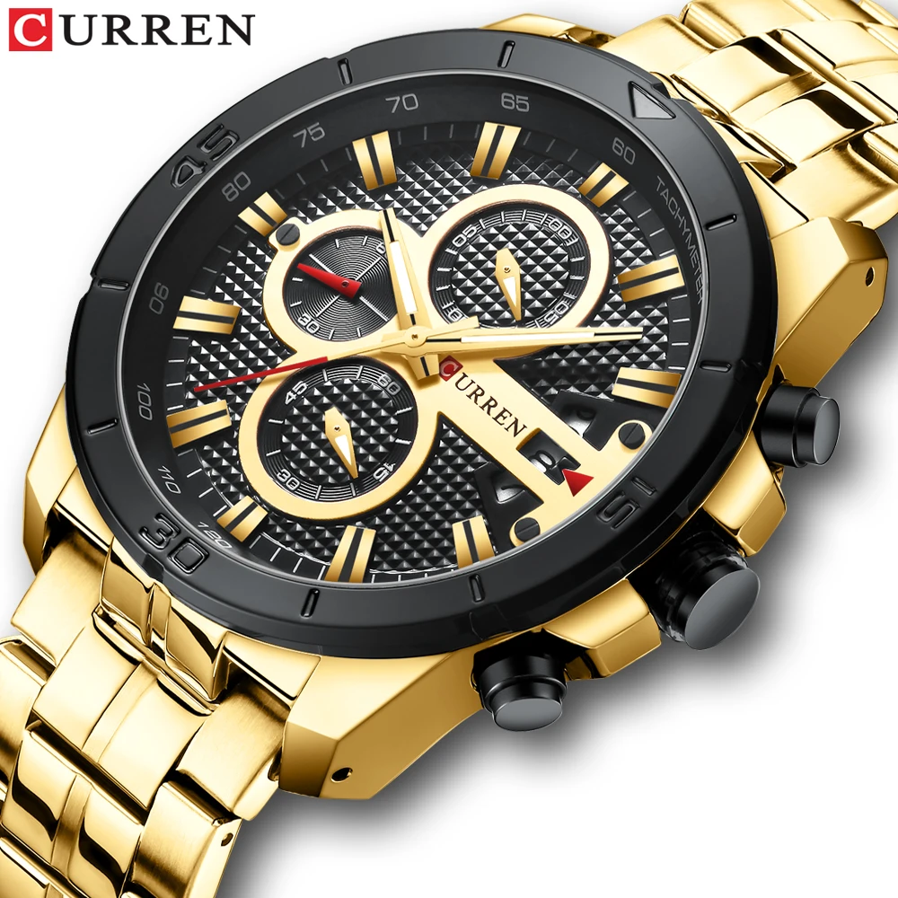 

Relogio Masculino Men Watches CURREN Top Brand Luxury Mens Stainless Steel Quartz Clock Fashion Chronograph Male wristwatch 2019
