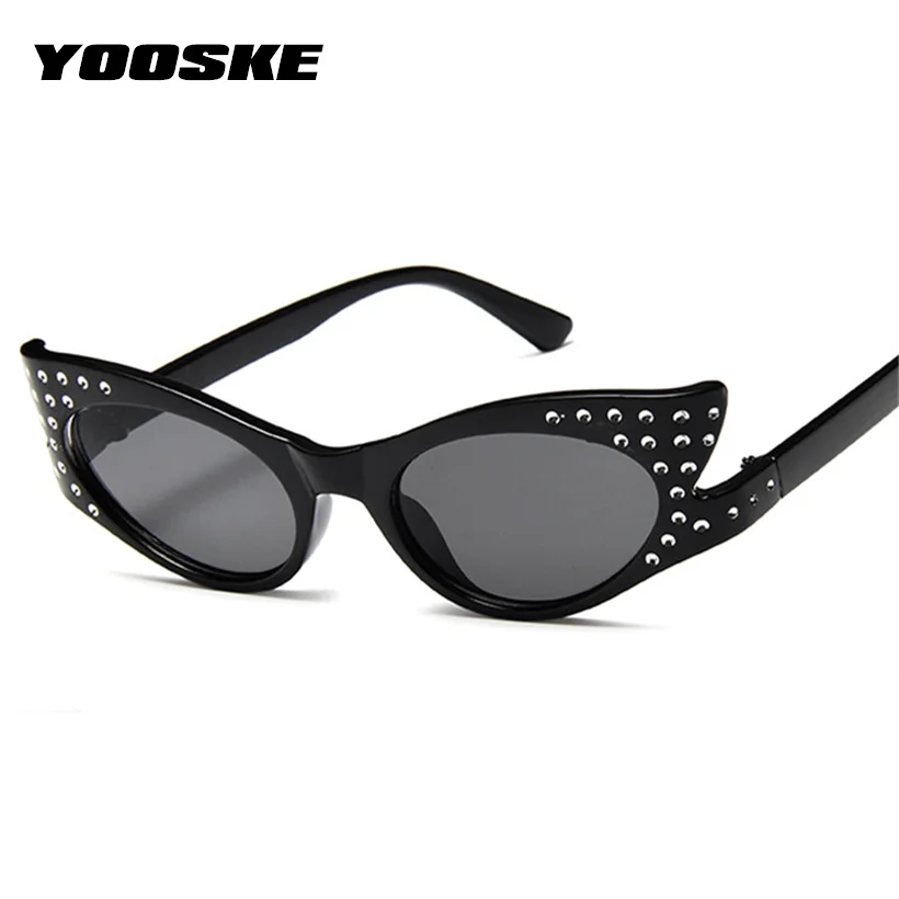 

YOOSKE Trendy Cat Eye Sunglasses Women Luruxy Brand Design Rhinestone Sun Glasses Fashion Shaped Sunglass Female Eyewear UV400