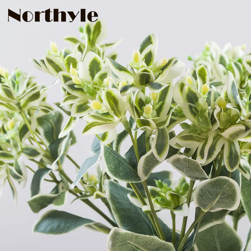 Northyle искусственный Euphorbia Marginata зелени-18," Длина поддельные травы Home Decor Искусственные растения Настенный декор РП