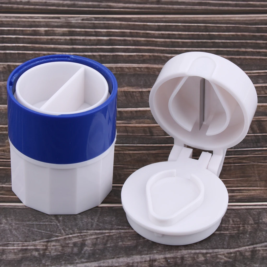 

3 In 1 Travel Plastic Pocket Pill Tablet Cutter Crusher Grinder Powder Medicine Case Box Organizer Container