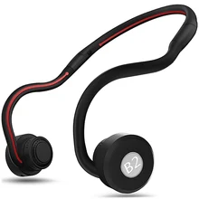 Excelvan B2 Bone Conduction Sports Foldable Bluetooth Earphones Ear Hook Stereo Sweatproof Voice Control Earbuds with Microphone